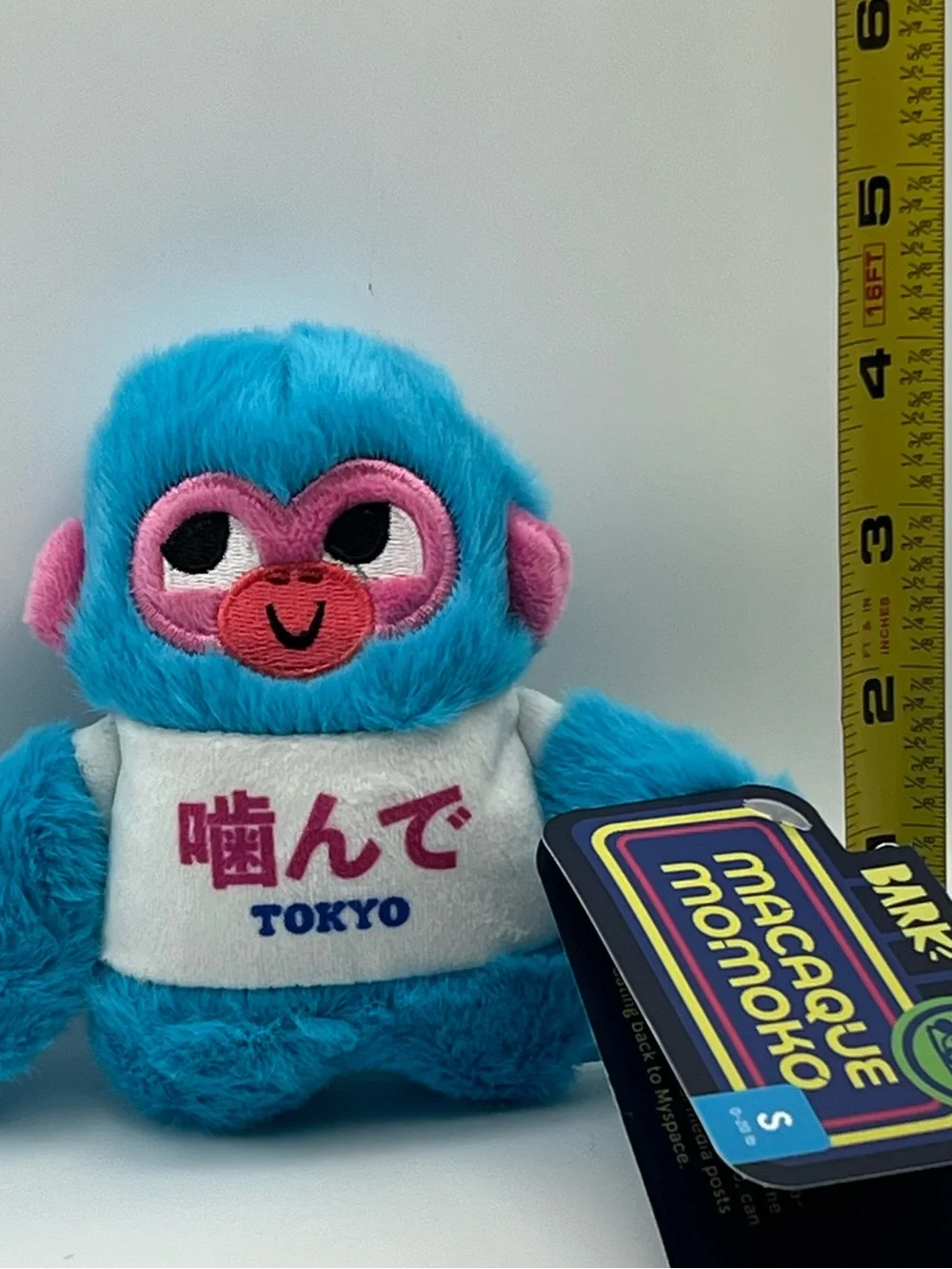 BARK Macaque Momoko Plush Small Dog Toy Tokyo Monkey Squeaky Toy